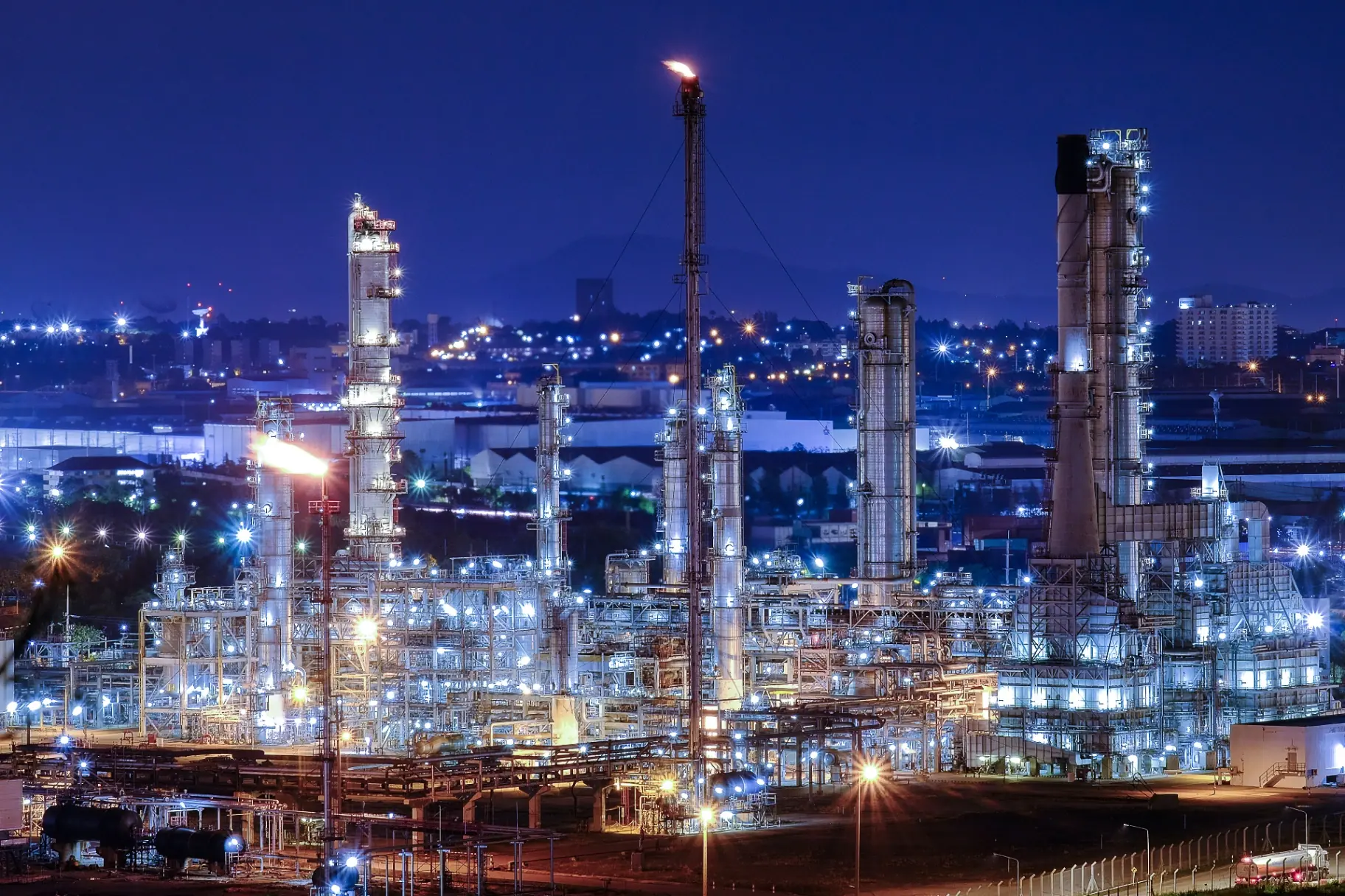 Industrial refinery background